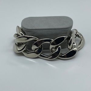 Silvertone Oversized Curblink Bracelet
